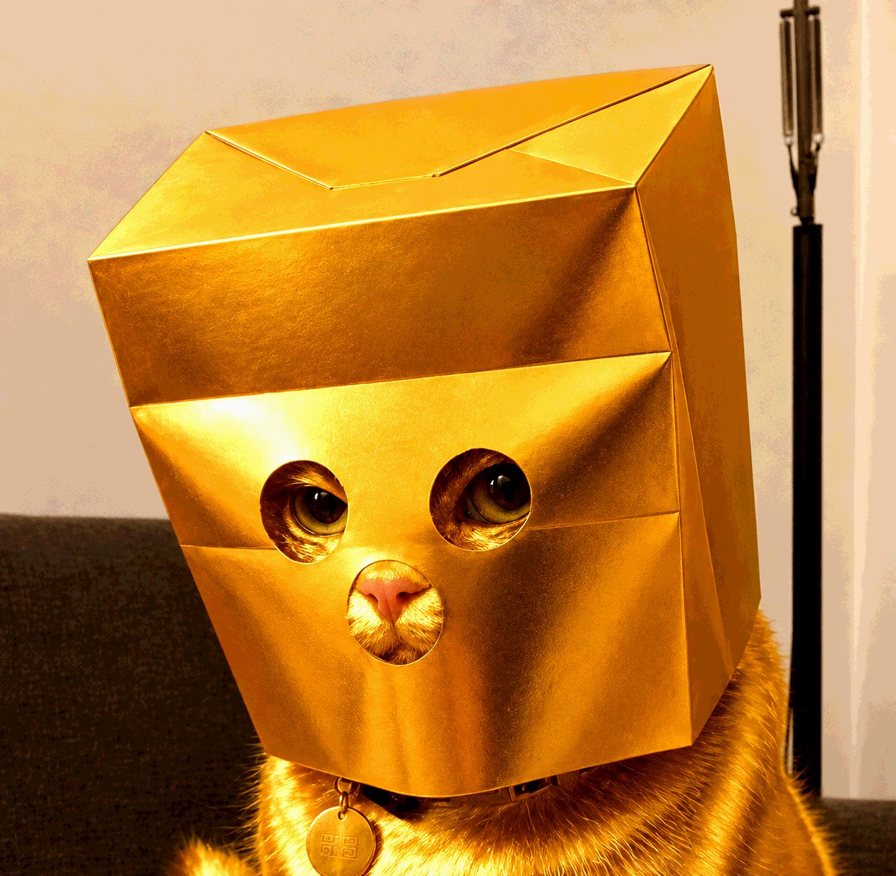 Anonymous Gold Cat — gold foil